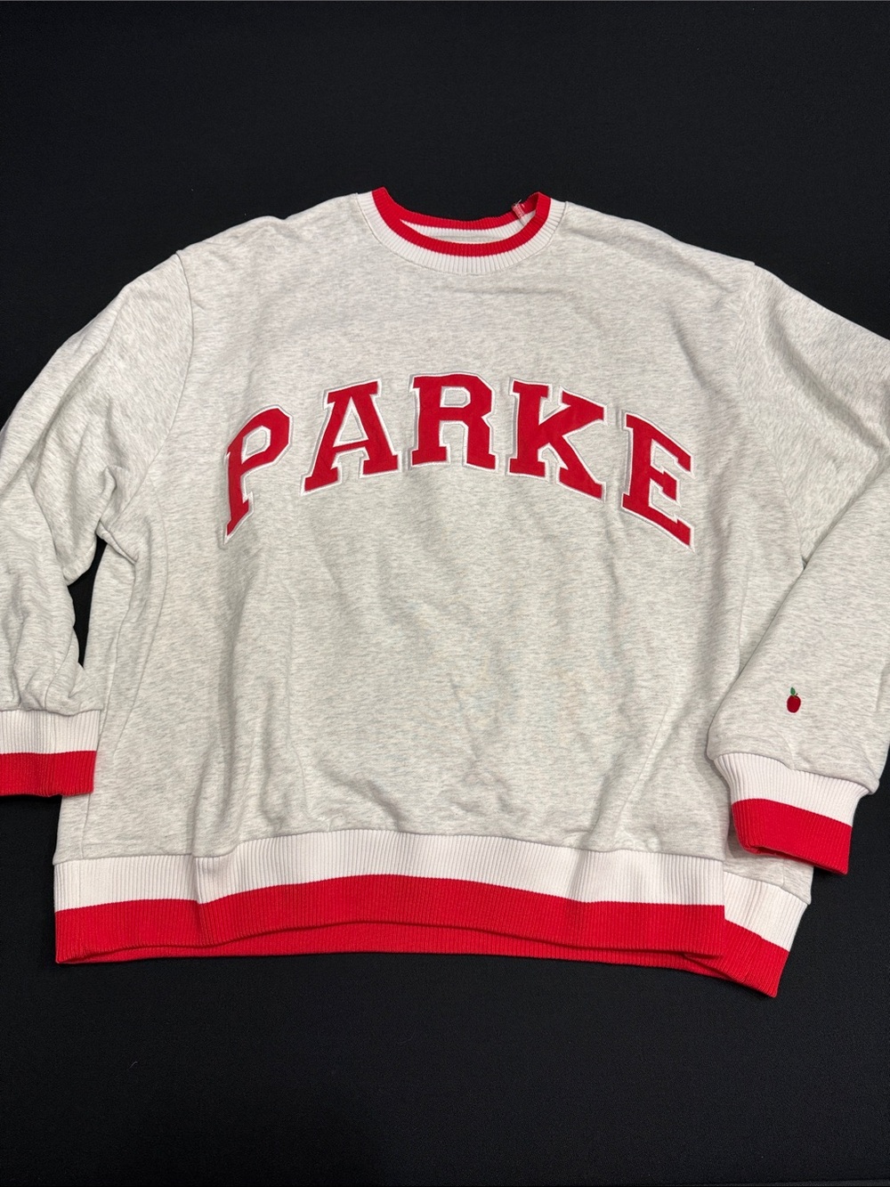 Parke Light Heather Gray Crewneck with Red Lettering - Picture 3 of 6